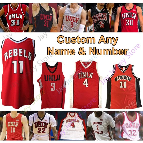 Benutzerdefinierte 2020 UN Rebels Basketball Jersey NCAA College Larry 4 Johnson Shawn 31 Marion Lamar 5 Odom 34 Rider 23 Reggie Theus Amauri Hardy