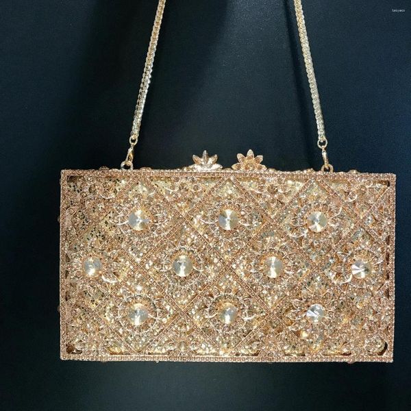 Вечерние сумки, женский золотой кошелек с цветочным узором, свадебная сумка с кристаллами, банкетный ужин, коктейльная сумка с бриллиантами, вечерние, гала-сумка