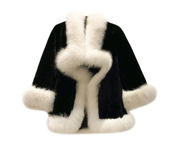2024 Neues Leder und Fell für Damen Neuer Mantel aus Nerzimitat für Damen, dicker und warmer Pelzumhang, Schal, Schlankheitsmantel