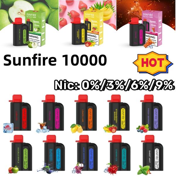 Sunfire novo Puff 10000 Puff Vapes 10k DTL E Cigarro 10 sabores CAIXA ECIG VAPOR PENE