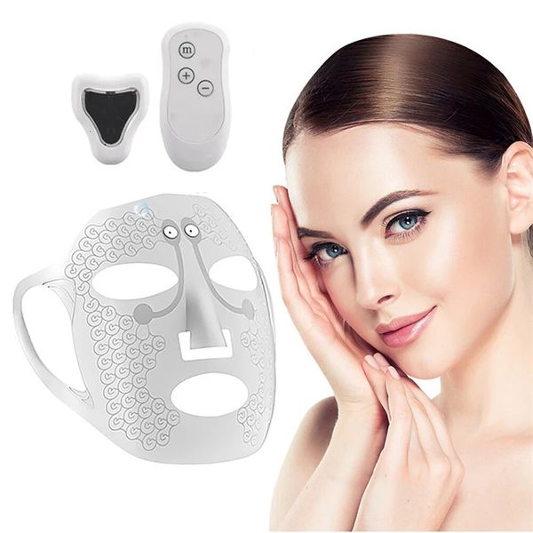 Dispositivos de cuidados faciais Máscara de massagem elétrica EMS Microcorrente Face Lifting Anti rugas Pele Aperte Hidratante Dispositivo de máscara de silicone macio 231130