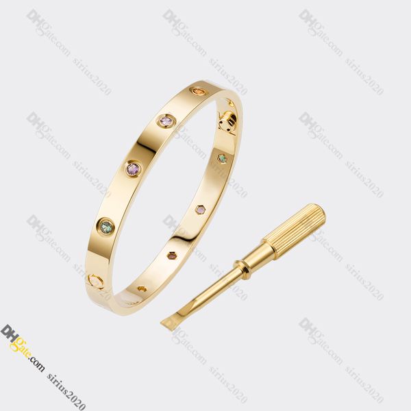 Designer de joalheria de pulseira de designer para mulheres Bracelete adorável pulseira de ouro colorido diamante titânio aço banhado a ouro nunca desbotamento não alérgico, loja/21491608