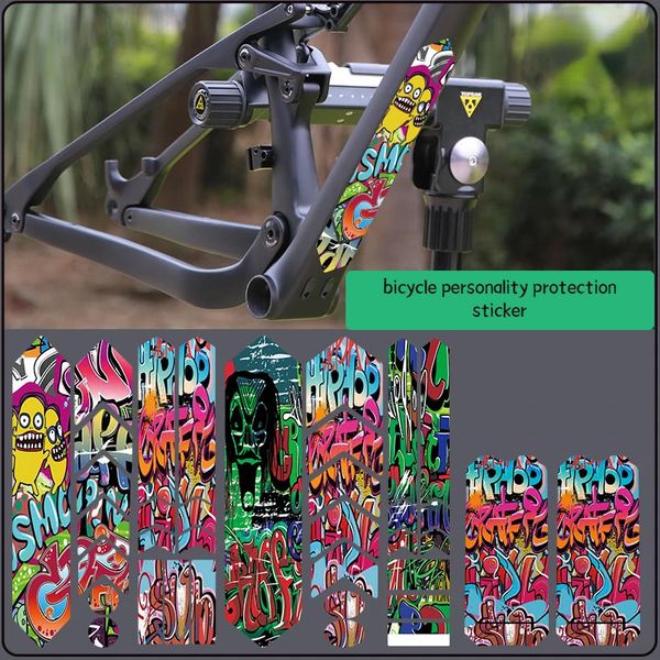 Conjuntos de grupos de bicicleta Adesivo de quadro de bicicleta MTB Cuidado Proteção Cadeia Filme Ciclismo Reparação Decalques Anti-riscos Fita Anti-riscos Acessórios Decorativos 231130