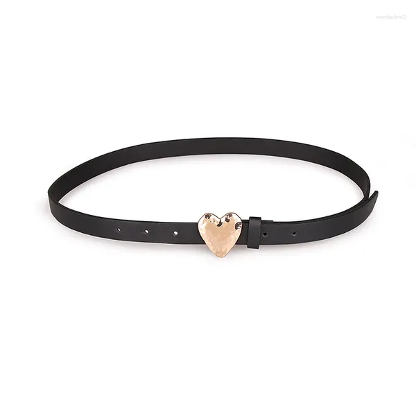 Cinture di lusso Designer Fibbia a forma di cuore Cintura da donna di moda Ragazze Jeans innovativi Accessori per camicie Nero Harajuku Y2k 1,8 cm