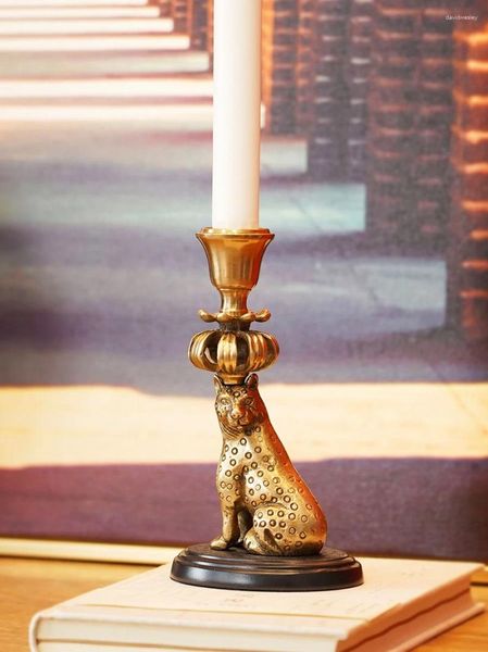 Titulares de vela titular cobre latão artesanal vintage angustiado embalagem forma luxo ornamentos presente aniversário decoração para casa
