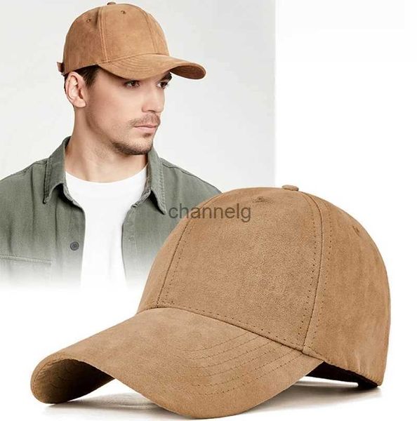 Ball Caps Dad Winter Warm Plüsch Futter Samt Snapback Hüte Dame Blank Sport Cap Big Head Männer Plus Größe Baseball caps 55-59 cm 60-65 cm YQ231201