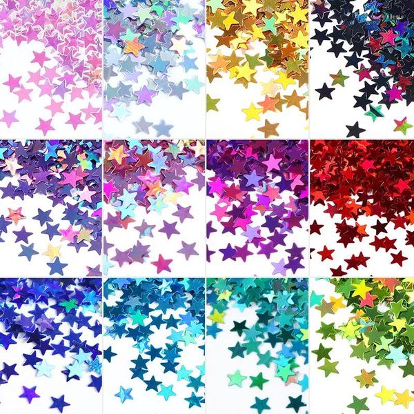 Decorações de arte de unhas 3mm estrela de cinco pontas polonês lantejoulas lama de cristal diy material artesanal glitter olho maquiagem remendo decoração