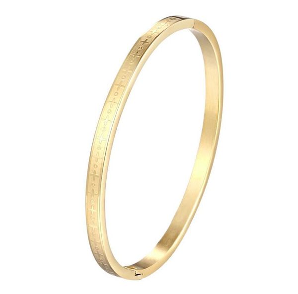 Bracciale con segni più e piccoli cerchi per bambini Bracciale in acciaio inossidabile color oro Bracciali per gioielli Regali per ragazzi6055242