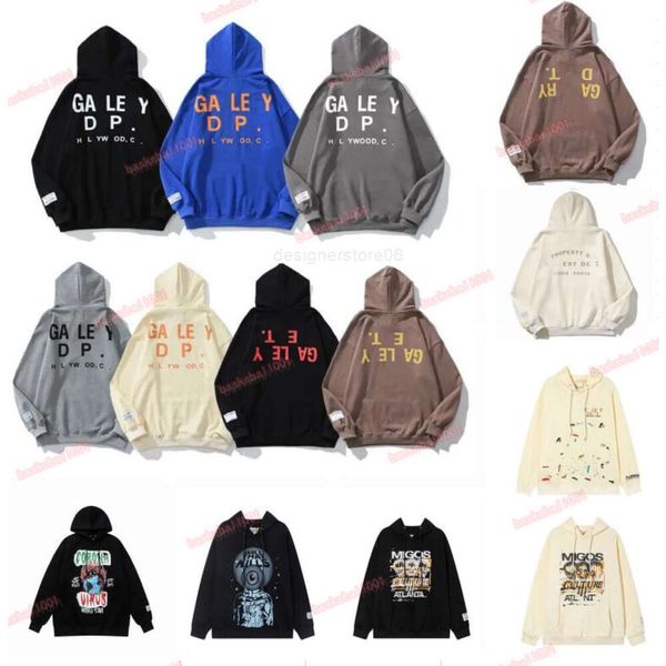 Толстовки с капюшоном Мужчины Женщины Галереи Dept Hoodie Sweate Дизайнерский пуловер с надписью Flame Doodle Print Футболка с длинным рукавом High Street Хип-хоп Граффити новинка