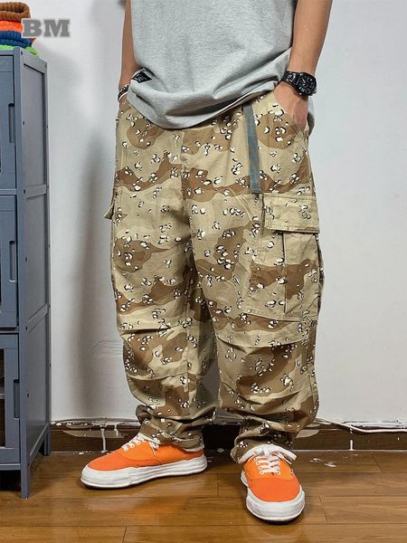 Männer Hosen Amerikanische Militär Wüste Camouflage Taktische Cargo Männer Kleidung Gerade Baggy Japanische Vintage Casual Hosen Männlichen 231201