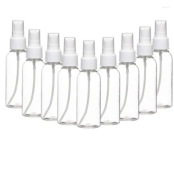 Garrafas de armazenamento 5pcs 10/20/30/50/100ml spray de plástico vazio claro névoa fina mini recipientes recarregáveis de viagem para limpeza de perfume líquido