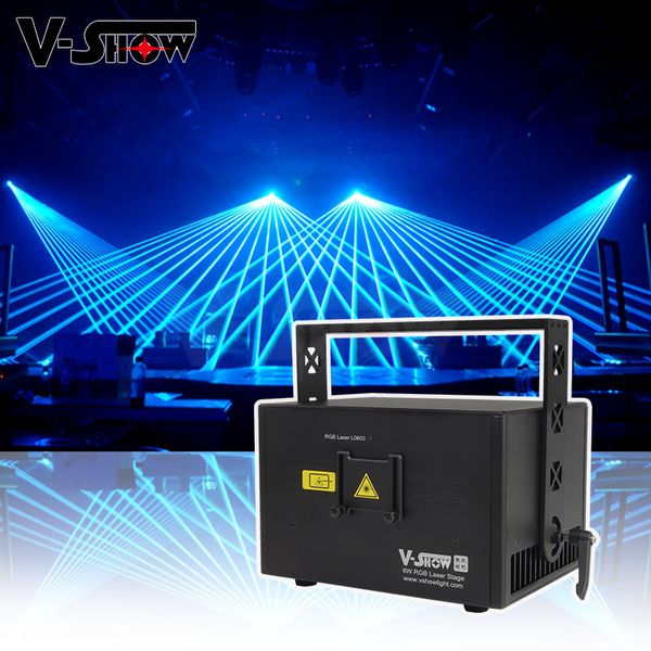 Luz laser RGB de animação V-show 6W para DJ e luz de palco