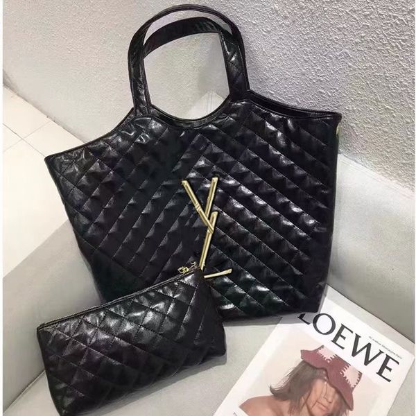 Venda quente Sac Original Qualidade Espelho Marcas Famosas Y Logo Luxurys Bolsas Real Couro Grande Sacolas de Compras e Mulheres Bolsa Designer Bag Dhgate Novo