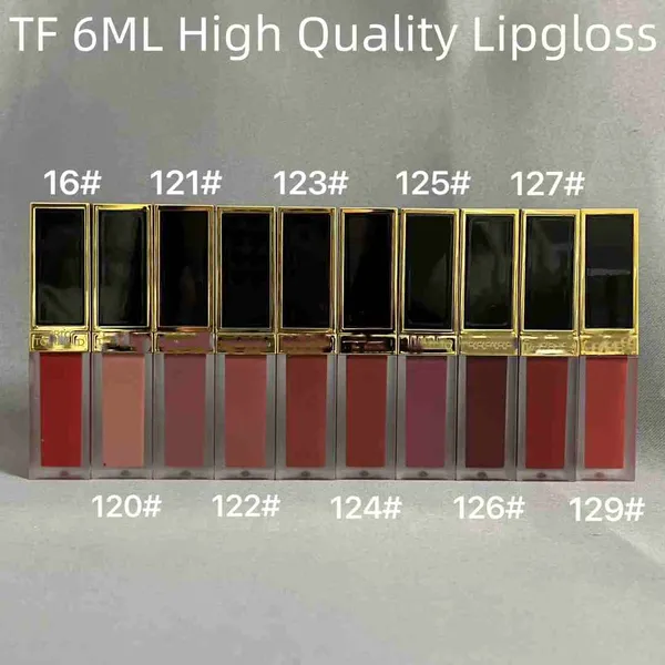 TF Marke Lipgloss 6 ml für Mädchen Top Qualität Matt Lippenstift Lipgloss 10 Farben Liquid Lip Luxe Matte Rouge A Levres Luxe Liquide Lady Beauty Cosmetics Stock