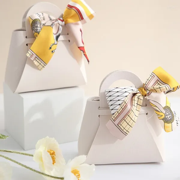 Confezione regalo 40 mini borse in pelle con fiocco in nastro per matrimoni, compleanni, caramelle, sacchetti per imballaggio, bomboniere per ospiti, borsette per feste