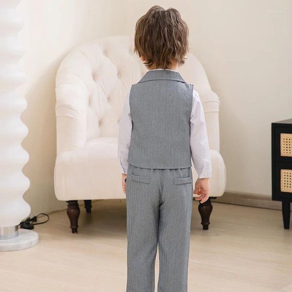 Kleidung Sets Bankett Kinder Jungen Gentleman Hochzeit Anzug Frühling Und Herbst Stil Britischen Langarm Party Kostüm Outfits