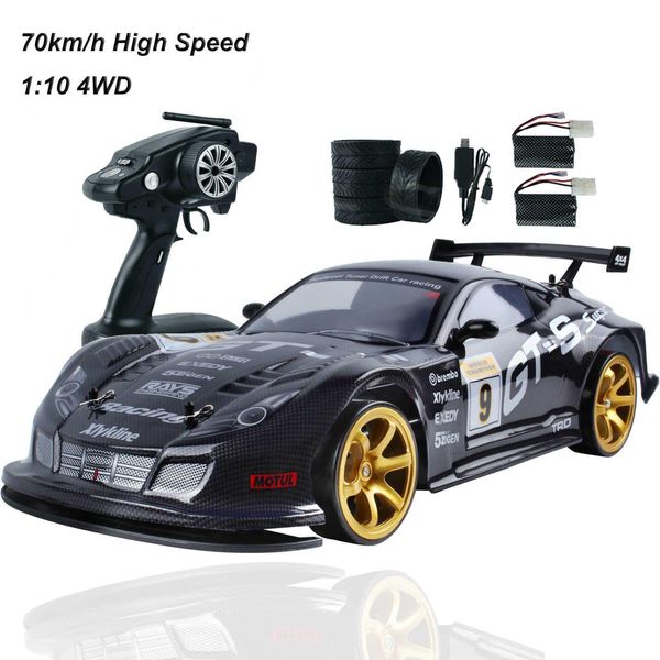 Carro elétrico / Rc 1/10 4WD Controle Remoto 70Km / H Alta Velocidade Drift Racing Simation Gtr Brinquedo Off-Road Rc Kids Brinquedos T221214 Drop Delivery Gi Dh6Ez