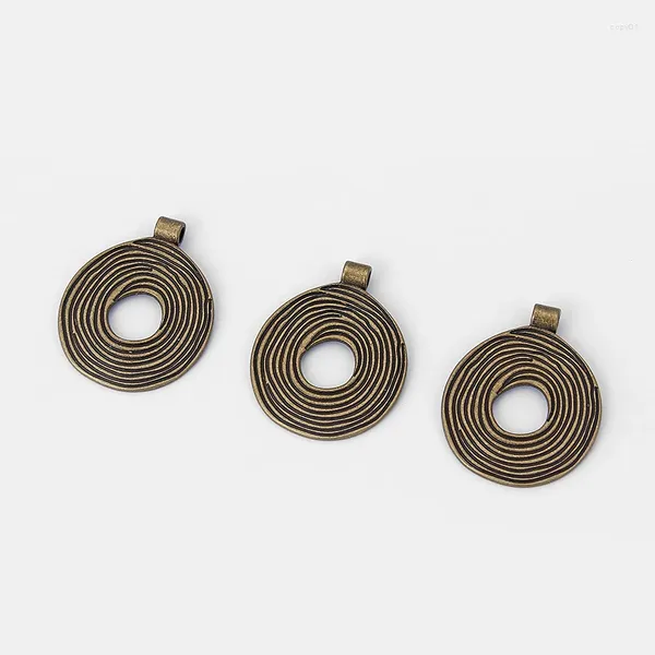 Anhänger Halsketten 2 stücke Tibetische Bronze Große Hohle Spirale Wirbel Charms Für DIY Halskette Schmuck Machen Erkenntnisse 45 36mm