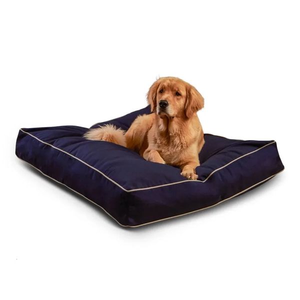 canili penne Happy Hounds Casey Letto per cani in stile cuscino per interni ed esterni Navy Large 48 x 36 pollici. 231130