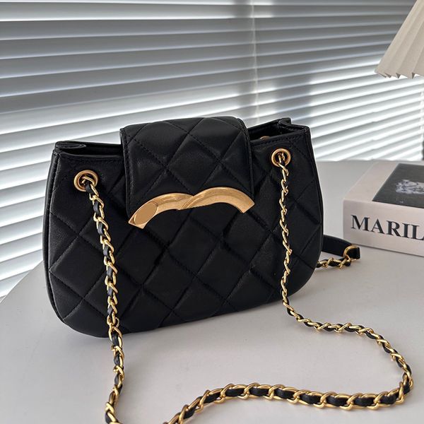 Mini bolsa feminina crossbody couro acolchoado matelassê corrente bolsa de luxo bolsa de moedas clássica noite embreagem ouro hardware bolsa de ombro fanny pack mala 21cm