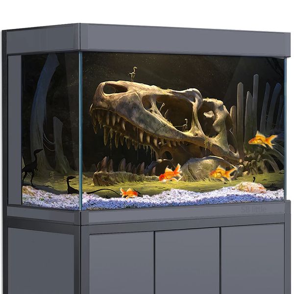 Reptilienbedarf, Lebensraumhintergrund, Dinosaurierknochen, Wüste, 3D-HD-Druck, Tapete, Aquarium, Aquarium, Dekorationen, PVC, Landsc 231201