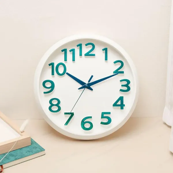 Relógios de parede 12 polegadas Relógio Silencioso Redondo Ponteiro 3D Números Display Bateria Alimentado Timekeeper Preciso Plástico Quartzo Cl