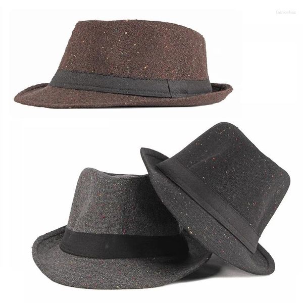 Berretti Signori Primavera Estate Moda Cappelli stile Fedora e borsalino da donna Cappelli Universali Britannici Vintage Semplice Casualn Party Jazz Hat For Men Cap