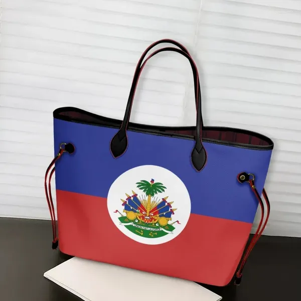 Вечерние сумки, модные женские сумки на плечо с узором флага Гаити, сумки большой емкости для путешествий, портативные женские сумки из искусственной кожи, женские вечерние сумки
