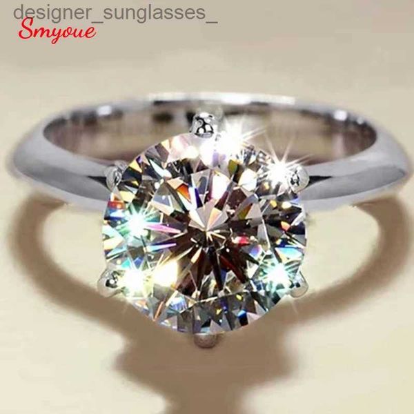 Кольца Smyoue Сертифицировано GRA 1-5CT Кольцо с муассанитом VVS1 Lab Diamond Solitaire Кольцо для женщин Обручальное кольцо с обещанием помолвки Ювелирные изделияL231201