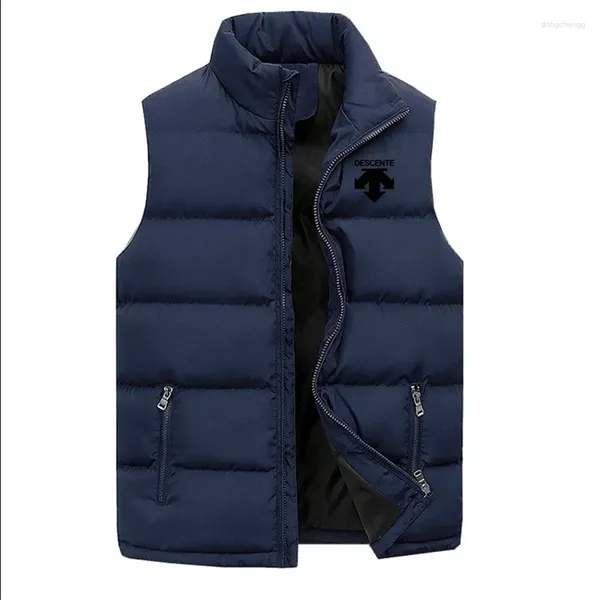 Coletes masculinos grossos sem mangas colete para baixo jaqueta esportes casual simples tamanho quente roupas outono e inverno produtos