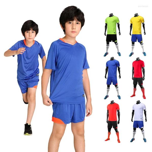 Roupas de ginástica masculinas, respiráveis, de secagem rápida, uniformes de futebol para crianças, placa leve personalizada, uniforme de bola