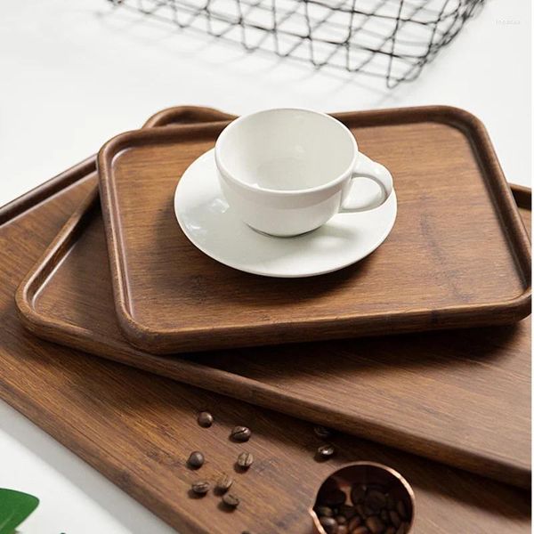 Bandejas de chá bandeja de madeira servindo artesanal criativo alta qualidade conjunto chinês café da manhã comida plateau de serviço teaware 50