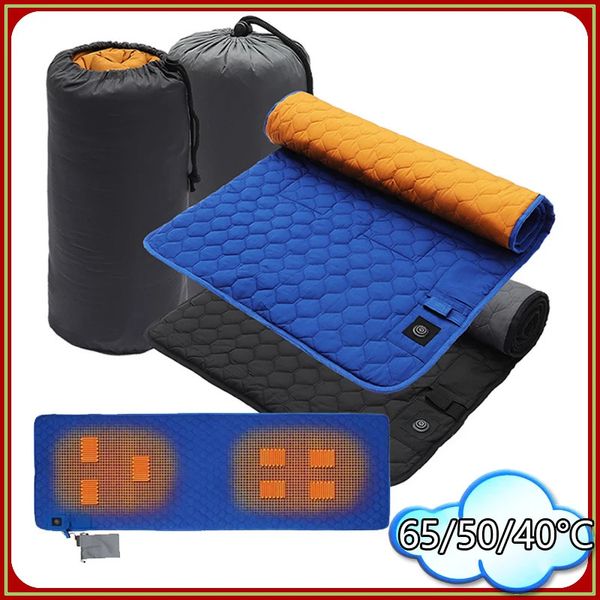 Elektrische Decke, tragbares Heizkissen, USB-Temperaturregelung, 198 x 62 cm, großes Heizkissen, waschbar, warme Schlafmatte mit Aufbewahrungstasche, 231130