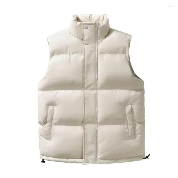 Gilet da uomo Gilet invernale da uomo Gilet unisex imbottito antivento con tasche con cerniera sul colletto alla coreana per la protezione dagli agenti atmosferici