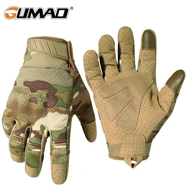 Luvas esportivas homens tela de toque tático ciclismo camo luva militar motocicleta equitação bicicleta correndo paintball 231201