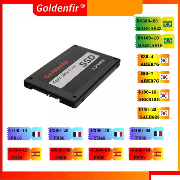 Discos rígidos Menor preço SSD 128GB 256GB 512GB 2TB Goldenfir Solid State Disk Drive para PC 230826 Drop Delivery Computadores Rede OT1ZW