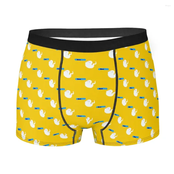 Cuecas amarelas design fantasma de desaprovação calcinha respirável cueca masculina ventilar shorts boxer briefs