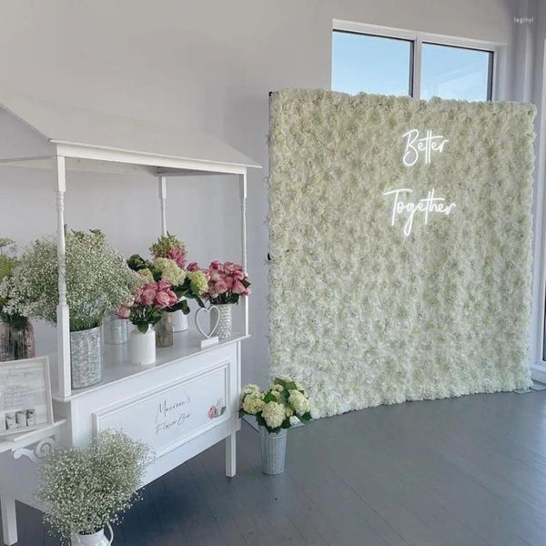 Dekoratif Çiçekler 40x60cm Düğünler İçin Yapay Çiçek Duvar Panelleri Doğum Günleri Parti Dekoru Ev Dekorasyonu Bebek Gösteri Ekran Pencereleri