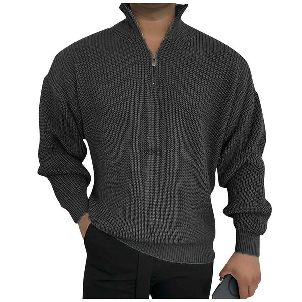 Herrenpullover Neue Ankunft Mode iened 100% Kaschmir Winter Business Oversize Pullover Halbhoher Reißverschluss Ne Strick Plus Größe S-5XL 6XLyolq