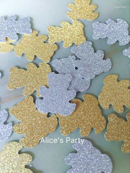 Decorazioni per feste fatte a mano con glitter oro argento orso coriandoli tavola di nozze Scatteres 200 pezzi decorazioni per baby shower