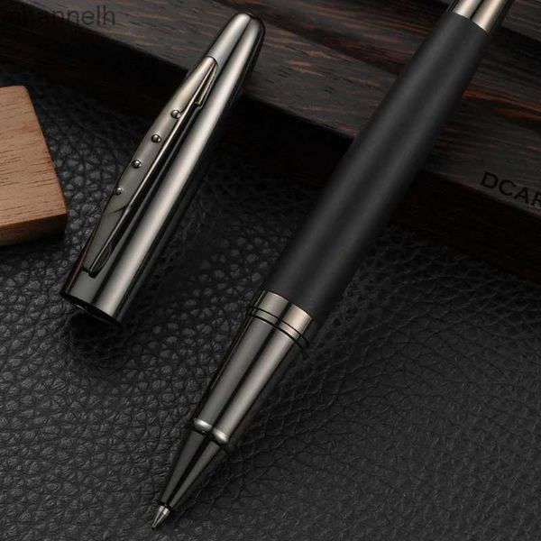 Canetas de gel Venda quente PU Marca de couro Homens de negócios Metal Writing Roller Ballpoint Pen Office Executive Writing Pen Comprar 2 Enviar presente YQ231201