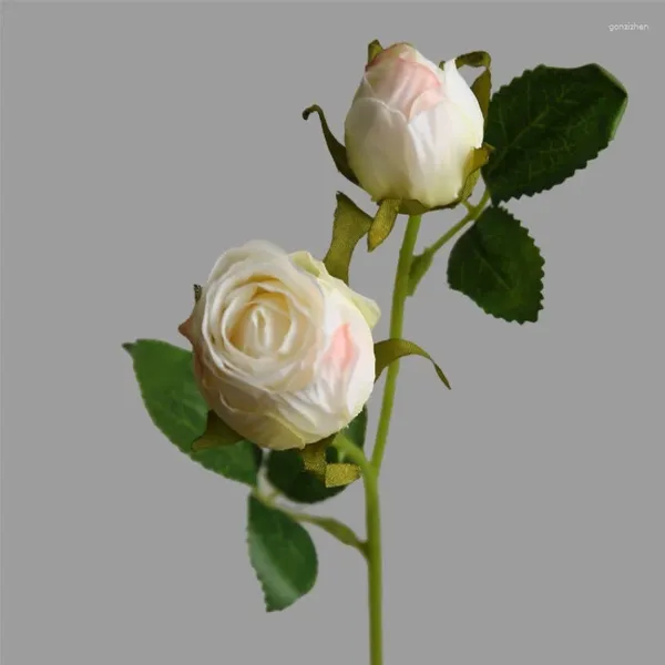 Fiori decorativi Bianco Rosa Bordi al forno Mobili in rosa Decorazione del soggiorno Rose artificiali in seta Camelia Decorazioni per interni per matrimoni