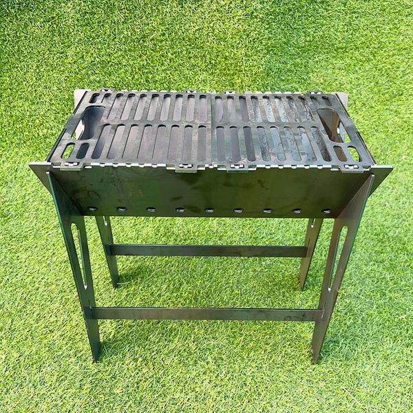 Griglia per barbecue da cortile esterno, campeggio da picnic, comodo carbone in acciaio inossidabile, acciaio al carbonio addensato, semplice e staccabile