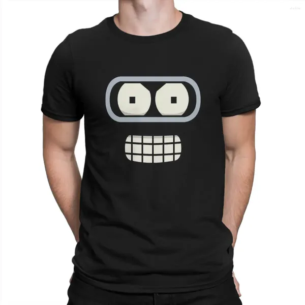 Herren T-Shirts Bender's Face F-Futurama Lustige T-Shirts Kurzarm O-Ausschnitt T-Shirts Reine Baumwolle Bedruckte Tops