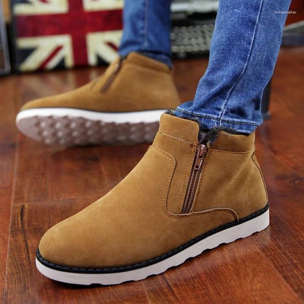 Botas 2023 homens inverno quente neve homem antiderrapante sapatos impermeáveis curto tornozelo de pelúcia casual confortável tamanho grande 47