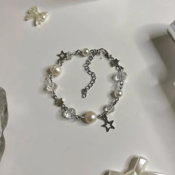 Strang handgefertigte Sterne und Perle -Charm -Armband | Y2K Fairy Schmuck l Geschenke