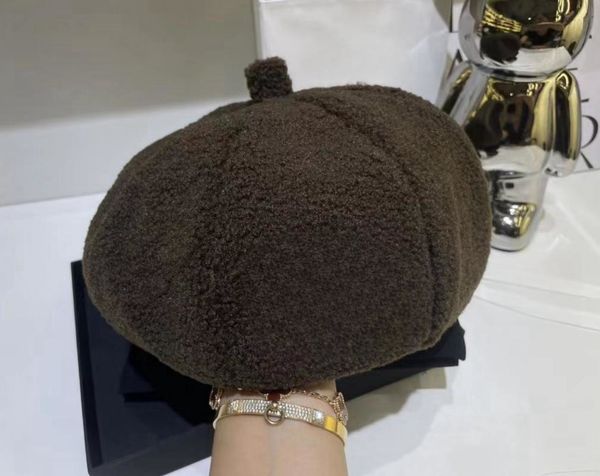 Cappello di zucca, tessuto di lana, berretto, cappello con lettere, cappello alla moda, berretto in pelo di coniglio, cappello caldo, cappello coordinato alla moda, cappello alla moda