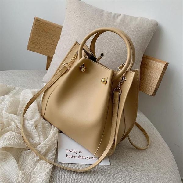 Abendtaschen Große einfarbige Mehrzweck-Damenhandtasche Reise One Shoulder Strap Bucket Bag Women234p