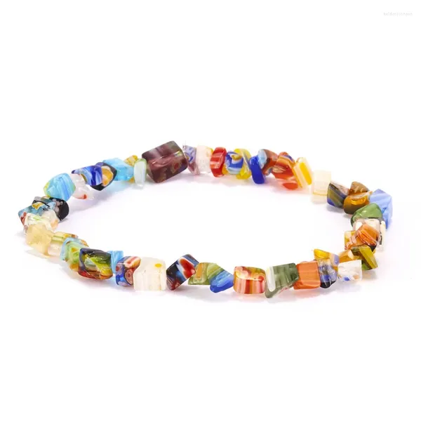 Bracelets de charme colorido lascas de cristal colorido fichas irregulares de fichas de miçangas de miçangas para mulheres