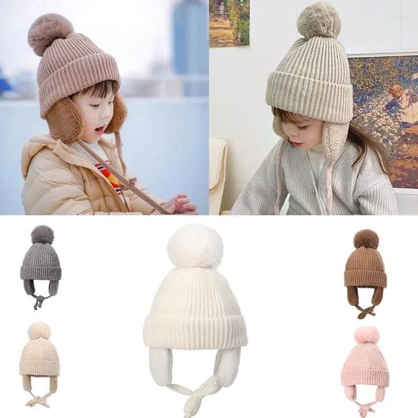 Berets Winter verdickte warme Babyhüte Ohrschutz Jungen Mädchen Hut Street Trend Kleid